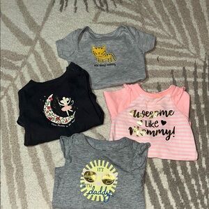 🔴 Set of Baby Graphic Onesies - Gray, Pink, Black